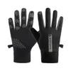 Luvas quentes forradas com fleece para outono e inverno, unissex, para touchscreen, adequadas para esqui, ciclismo, esportes, impermeáveis, luvas de dirigir