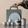 Juego de Té Portátil de Viaje Horno Ru Juego de Té para Exterior Una Tetera Dos Cuatro Tazas Tetera Portátil Taza Rápida Regalo