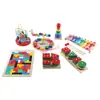 Piano de oito tons para crianças, tocado à mão, com bolinhas pequenas, para creche, bebê, educacional, iluminação precoce, brinquedos de madeira, atacado