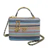 Bolso de Mano Texturizado de Alta Calidad para Mujer, Estilo Playa Verano 2026, Bolso Cruzado con Cadena de Textura Tejida