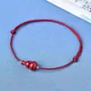 Pulseira de Corda Vermelha com Cabacinha Cinnabar Tecida Dupla Fulu Pulseira Feminina Benmingnian Boa Sorte Design de Nicho Corda de Mão para Casal