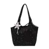 Bolso de Lona Estilo Coreano Ins Cielo Estrellado para Mujer, Estilo Perezoso, Gran Capacidad, Versátil para el Uso Diario, Bolso de Hombro Casual