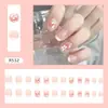 Uñas Portátiles Cortas Verano Dulces y Frescas Arte de Uñas Camelia Parche de Uñas Terminado Uñas Postizas de Gama Alta Venta al por Mayor