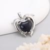 Colgante de Corazón de Delfín de Piedra Natural y Cristal de Venta Caliente Transfronteriza Colgante de Collar para Pareja DIY Accesorios de Joyería Venta al por Mayor