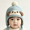 Gorros de punto de invierno para niños japoneses y coreanos con orejeras, gorros de punto cálidos con temática de animales súper lindos, gorros tipo beanie unisex a prueba de viento, estilos nuevos