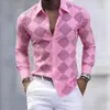 Nueva camisa de moda para hombre con estampado floral, casual de manga larga, moderna y de alta gama