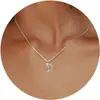 Nuevo Collar de Acero Inoxidable 2024 para Mujer con 26 Colgantes de Letras Inglesas, Joyería de Cuello Simple y Personalizada