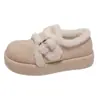 Zapatos Birkenstock Gruesos para Mujer que Aumentan la Altura, Nuevo Modelo Invierno 2026, Forrados de Felpa, Cálidos, Casuales, Botas de Nieve Birkenstock Retro con Piel