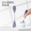 Cepillo de masaje de silicona de doble cabeza aplicación de mascarilla de barro para limpieza facial cabeza suave de silicona cepillo de silicona multifuncional para mascarilla 2 en 1