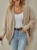Exportação de Roupas Europeias e Americanas 2025 Outono e Inverno Novo Cardigan de Tricô Aliexpress Cardigan de Cor Pura Malha Tricô de Comprimento Médio para Mulheres