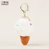 Llavero Creativo de Peluche Colorido de Helado para Mujer, Lindo Dibujo Animado, Conos de Simulación, Colgante para Bolso de Pareja, Regalo Pequeño