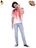 Camiseta de Halloween Festival de Fantasmas para Hombre Adulto Mancha de Sangre de Terror Disfraz de Cosplay de Zombi Fiesta Escenario Cosplay
