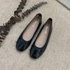 Zapatos de Tacón Plano con Moño y Punta Cuadrada para Mujer, Zapatos Planos, Tacón Bajo, Suela Suave, Zapatos de Ballet para Boda, Cómodos para Conducir, para Mujeres Embarazadas, Todas las Estaciones