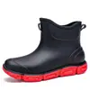 Botas de Chuva Impermeáveis de Cano Curto Resistentes ao Desgaste Personalizadas para Cozinha Pesca Chuva Sapatos de Chuva Masculinos Construção Civil Cozinha Trabalho Sapatos de Borracha com Solado Macio Antiderrapante
