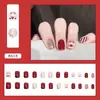 Explosões Vermelhas da Internet Puro Desejo Estilo Simples Usar Armadura Diariamente Manicure Branca Peças Europeias e Americanas Francesa Longa Armadura Removível