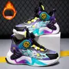 Zapatos para Niños con Forro Polar 2026 Estilo Nuevo Primavera y Otoño Zapatos de Baloncesto Transpirables para Niños Zapatos Deportivos Niños Medianos y Grandes Hebilla Giratoria Zapatos para Niños