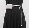 Bolso de pecho para chica guapa estilo celebridad de internet buling con diamantes de imitación brillantes en toda la superficie, bolso de cintura, mini bolso decorativo con cadena de cintura de perlas