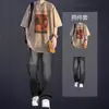 Camiseta Masculina Manga Curta Lavada Verão Casual Estilo Conjunto Retro Americano Algodão Puro Tendência Combinando com Jeans