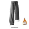 Pantalones Casuales Versátiles de Tiro Alto Rectos Ajustados Sueltos con Cordón para Invierno 2025 Beige Negro En Stock de Moda Largos
