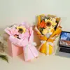 Ramo de Flores Tejidas a Mano con Hilo Producto Terminado Regalo para Empleados Girasol Flor Tejida Bestseller Transfronterizo Amazon Hilo