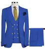 Trajes Europeos y Americanos Transfronterizos para Hombre, Trajes de Negocios, Trajes Pequeños, Trajes de Banquete de Boda Ajustados de Doble Botonadura, Trajes de Tres Piezas