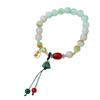 Pulsera Elegante de Lujo Ligero Colorida Estilo Chino Loto Ruyi Colgante Pulsera Estilo Nacional Moda Moda Retro Pulsera de Joyería para Mejor Amigo