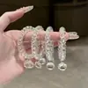 Sentido Claro Línea Telefónica Transparente Dulce Colgante KT Anillo para el Cabello Simple Titular Cuerda para el Cabello Sin Dejar Marca Fresca Para Todo Combinación Alta Elástica