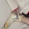 Calcetines para Casa Espesos de Terciopelo de Coral con Puntos Calcetines para Dormir de Mujer No Sueltan Pelo Calcetines de Media Caña Calcetines para el Piso de Mujer