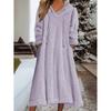 Transfronteiriço 2025 Novo Outono e Inverno Europeu e Americano Amazon Solto Casual Pelúcia com Capuz Manga Longa Vestido Roupa de Casa