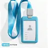Porta-crachá retrátil com cordão, porta-cartão de crachá de trabalho, crachá de fábrica, protetor de cartão de acesso de estudante, porta-cartão de identificação com cordão