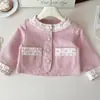 Conjunto de Saia e Jaqueta Estilo Coco Chanel para Menina Princesa 2026 Outono Novo Estilo Coreano Moda Infantil Conjunto de Duas Peças Tendência