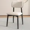 Silla de Comedor de Acero al Carbono Color Crema, Elegante Juego de Mesa y Sillas de Comedor, Silla de Comedor de Diseño para el Hogar, Silla Tapizada de Lujo Ligero de Gama Alta