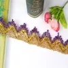Nuevo Adorno de Encaje con Lentejuelas de Colores al por Mayor, Accesorios para Ropa y Cortinas, Adorno de Encaje Metálico, Tres Piezas de Encaje Dorado