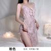 Pijamas Sexy Interesantes, Push-Up para Busto Pequeño, Vestido Sexy Transparente, Lencería de Encaje sin Espalda, Camisón 6072