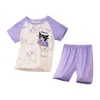 Pijama de Menino Verão Fino Manga Curta Meninas Crianças Meninos Verão 2024 Novo Adolescente Conjunto de Roupas para Casa