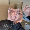 Bolso Cubo Plegado Texturizado Biselado para Mujer 2024 Bolsos Nuevos Estilo Coreano Moda Casual Bolso de Hombro Bolso Cruzado de Moda