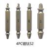 Juego de Cuatro Piezas con Recubrimiento de Titanio de Acero Rápido S2 Doble Punta Extractor de Tornillos Rotos Herramienta de Extracción Broca de Destornillador