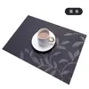 Jogo Americano Estilo Nórdico Ningxin com Jacquard de Folha, Jogo de Mesa de PVC, Jogo Americano Isolante Térmico, Lavável, Atacado para Hotéis
