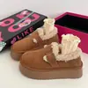 Sapatos Peludos Birkenstock Femininos 2026 Inverno Novos Versáteis para Exterior Sola Grossa Botas de Neve Botas Curtas com Pelúcia Sapatos de Algodão Sapatos Pão