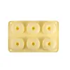 Molde de Silicone para Rosquinhas de 6 Peças Grau Alimentício em Cores Macaron, Molde Redondo para Rosquinhas, Ferramenta para Assar Biscoitos