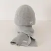 Conjunto de Gorro y Bufanda para Niños Invierno Engrosado Cálido Lana Tejido Estilo Coreano Bufanda de Estilo Conjunto de Dos Piezas Moderno