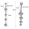 Aço inoxidável 316L 14G moda nova zircônia incrustada anel de umbigo fivela de umbigo piercing de unha umbigo joia