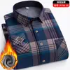 Venta Directa de Fábrica Camisa Cálida para Hombre Invierno Terciopelo Engrosado Cuadros Manga Larga Tallas Grandes