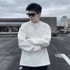 No. 22, una elegante sudadera de otoño con diseño de algodón air de doble cara, con una abertura y un aspecto de alta gama, camiseta de manga larga para hombre