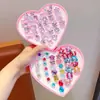 Anillo de Dibujos Animados con Piedras Preciosas para Niños Caja de Regalo Anillo para Niña Juguete de Joyería para Jugar a Vestirse Set de Regalo