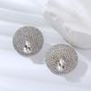 Aretes de pin plateados de verano más vendidos en Europa y Estados Unidos, aretes redondos de temperamento superbrillantes de estrella de diamante, aretes de lujo de alta gama