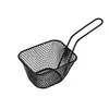 Cesta Criativa Americana de Aço Inoxidável para Batatas Fritas Cesta para Frango Frito Lanches Cesta Mini para Frituras Cesta de Ferro Utensílios para Loja de Chá de Leite Comercial