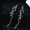 Pendientes con borlas cruzadas, estilo dulce y moderno, diseño de nicho, hebilla de oreja sencilla, pendientes retro personalizados de estilo hip hop Spice Girl para mujer