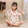 Pijama Nuevo para Niñas 2025 Verano Delgado Manga Corta Niños Niñitas Verano Bebé Conjunto Ropa para Casa Exterior
