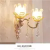 Luminária de Parede de Cristal Estilo Europeu para Quarto, Cabeceira, Sala de Estar, Corredor, Cabeça Única ou Dupla Vela Decorativa Parede LED